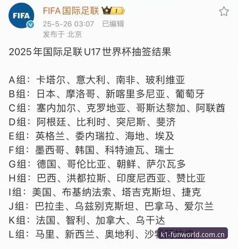 K1娱乐官方App2026最新版本 U17世界杯分组揭晓深度评测:中国青年军对阵西班牙,K1娱乐平台观赛体验全解析